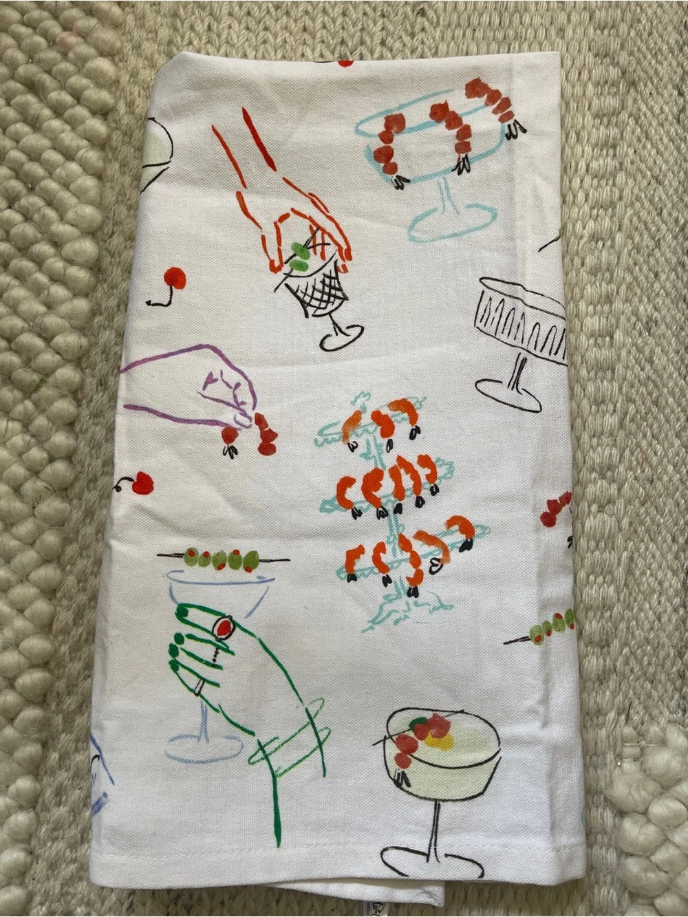 Hello 2026 shrimp & cocktails Dish Cloth from Anthropologie